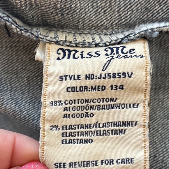 Miss Me Y2K Rhinestone American Flag Distressed Denim Vest Med Festival Cowgirl - Picture 12 of 14